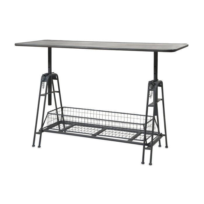 17 Stories Brette Adjustable Metal Console Table Wayfair